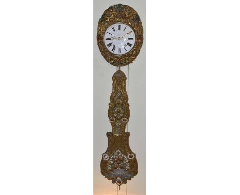 DROUOT; a late 19th century French comtoise type eight day striking wall clock.