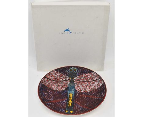 POOLE STUDIO; a limited edition dragonfly charger designed by Tony Morris, 77/100, diameter 34.5cm, boxed.