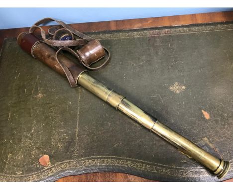 Antique 3 pull scope Broadhurst Clarkson & co ltd. 63 Farringdon Rd. London.E.C. Fitted with leather covers. 