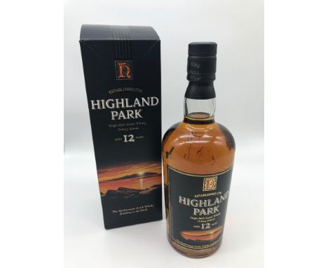 Highland Park 12 year old single malt Scotch Whisky, discontinued design (full, sealed and boxed) 