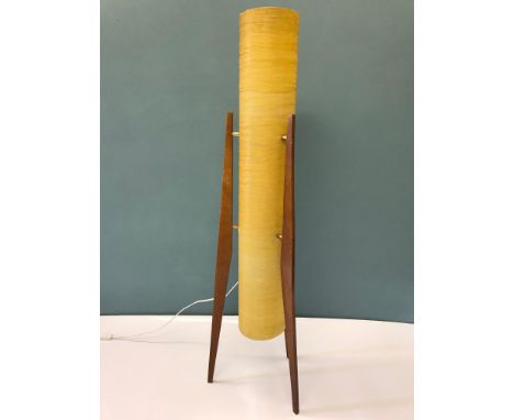 1950s 60s, Teak and fibre glass floor standing rocket lamp. Working. 