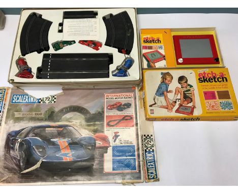Scalextrics International model racing set & Etch-a-sketch 