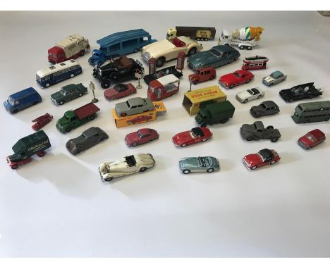 A Collection of various sized models, Which includes makes such as Dinky, Corgi, Spot on, Lesney, Chad Valley & V Products. S