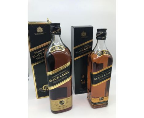 Johnnie Walker 1.125 litre Black label 12 year old whisky Extra Special (full, sealed and boxed), together with Johnnie walke