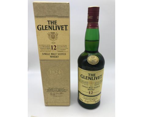 The Glenlivet 12 year old single malt Scotch Whisky. Full, Sealed, wrapper and box. 
