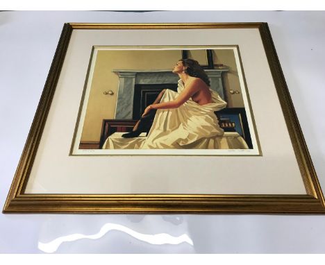 Jack Vettriano titled 'Model In White', published as a limited edition fine art lithograph in 1995. This edition was limited 