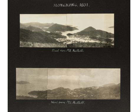 Hong Kong, Pekin &amp; Macao.- Photograph album, 49 black &amp; white or sepia photographs, some hand-tinted, comprising fami