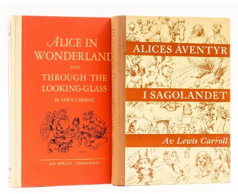 NO RESERVE [Dodgson (Charles Lutwidge)], "Lewis Carroll". Alices Äventyr I Sagolandet och Bakom Spegeln, first Högfeldt editi
