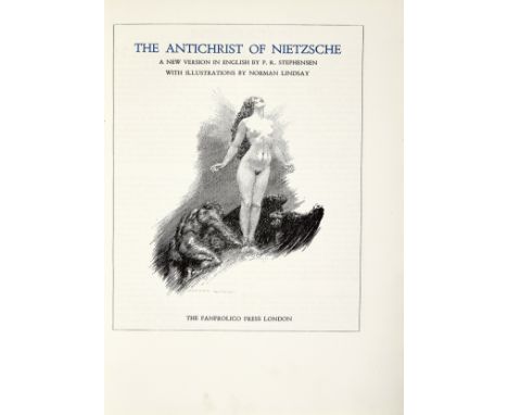 Fanfrolico Press.- Nietzsche (Friedrich) The Antichrist...A New Version in English by P.R.Stephensen, number 72 of 550 copies