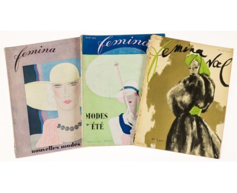 Fashion.- Femina, 26 issues from September 1922-December 1938, a broken run, some colour illustrations, original paper wrappe