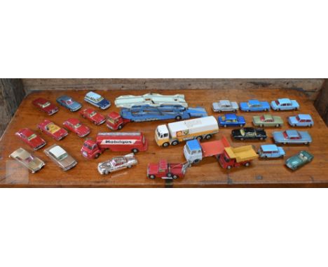 A quantity of vintage Corgi die-cast models incl. Big Bedford Mobilgas tanker; 64 tipper truck; Bedford car transporter; 238 