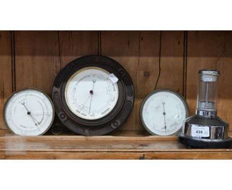 A Lufft 'Weather-Pillar' no 7219, to/w an antique Negretti &amp; Zambra drum-cased barometer, a similar barometer by J B Danc