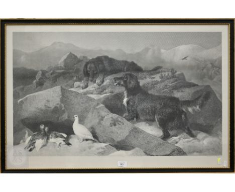 After Landseer - The Ptarmigan Hill, mezzotint pub Agnews 1874, 60 x 93 cm