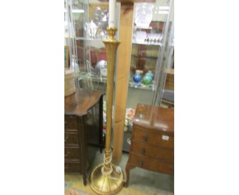 A gilded standard lamp base. COLLECT ONLY