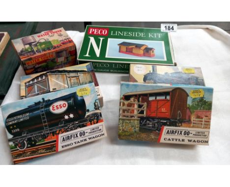 4 boxed Airfix 00 model railway  kits &amp; Peco &amp; Merit