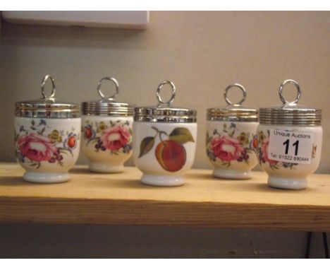 5 Royal Worcester egg coddlers 