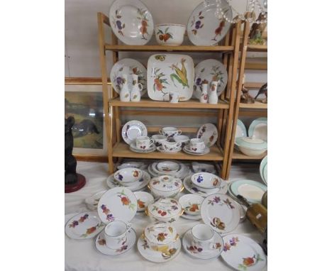 In excess of fifty pieces of Royal Worcester Evesham pattern table ware, COLLECT ONLY.