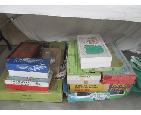 A large lot of Subbuteo football games etc, completeness unknown - COLLECT ONLY