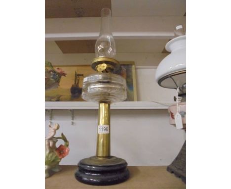 An old oil lamp with glass font, COLLECT ONLY.