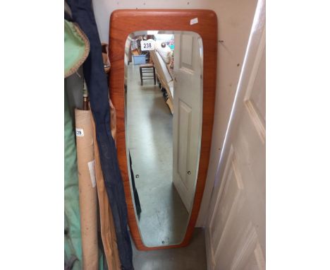 A retro teak framed bevel edge mirror COLLECT ONLY
