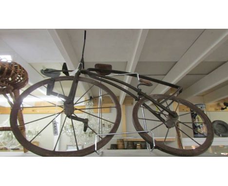 A model of a boneshaker bicycle, COLLECT ONLY.60cm long x 50cm high