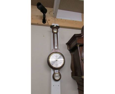 A mahogany barometer/thermometer, COLLECT ONLY.