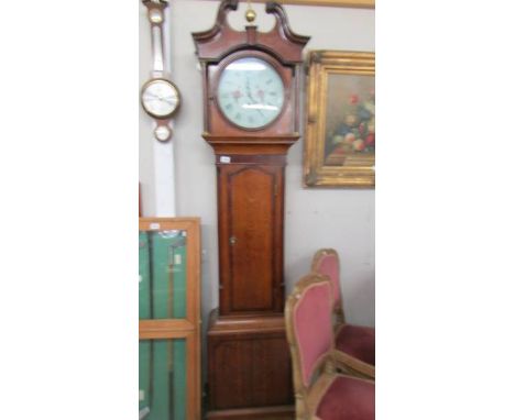 An oak cased 30 hour Grandfather clock, COLLECT ONLY.
