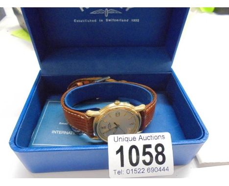 A Rotary gold plated gent's wrist watch with date function, in working order.