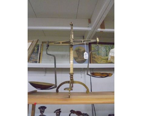A set of Victorian brass balance scales.
