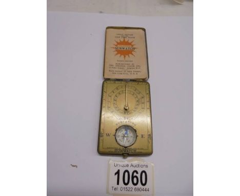 An Ansonia Clock Co., USA 'Sunwatch' with instructions.