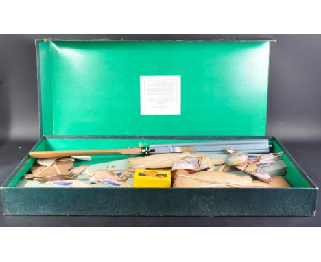 A vintage Chad Valley made target shooting game ' Markover ' with wooden birds including pheasants, ducks and grouse and x2 e