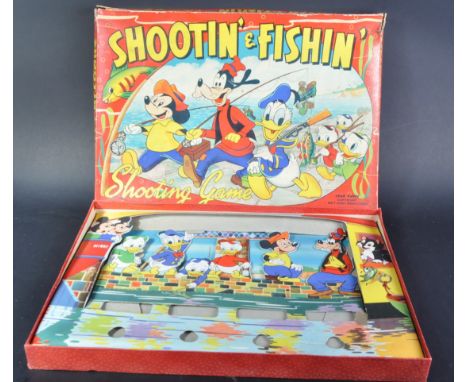 An original vintage Chad Valley made Walt Disney ' Shootin &amp; Fishin ' shooting game. The game having cardboard figures de