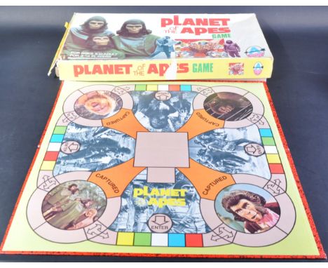 A vintage 1970's Arrow Games Ltd Planet Of The Apes board game. Includes the board, cardboard playing pieces, cage doors and 
