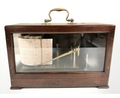 A mahogany cased barograph signed 'L. Maxant, Paris', width 31 cm.