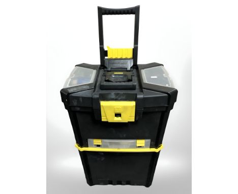 A Workzone plastic tool chest containing antique restoration tools 
