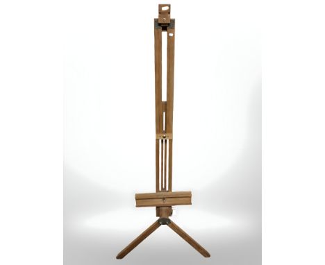 A Rowney adjustable easel, height 193 cm.