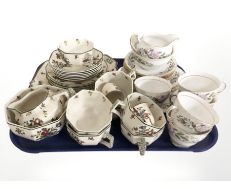 Twenty five pieces of Royal Doulton Old Leeds Sprays tea china and a further twenty pieces of Colclough tea china.