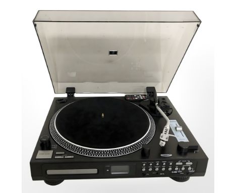 A Zennox belt drive turntable with lead.