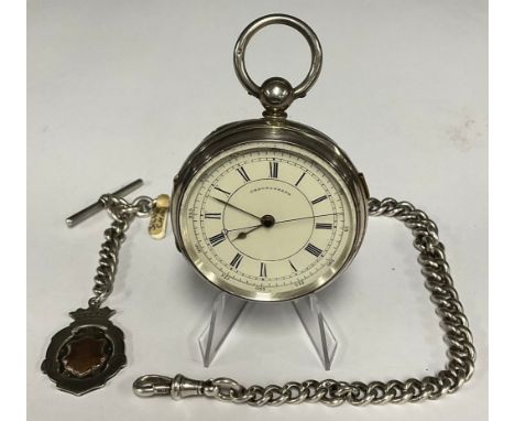 A Victorian silver Chronograph pocket watch,  cream dial, Arabic and Roman numerals, key wind movement, 54mm diameter case, C