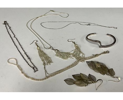 Modern Design - Jewellery - a Scandinavian design silver bangle; etc