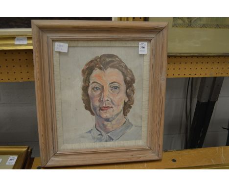 A portrait of a lady, oil on board.