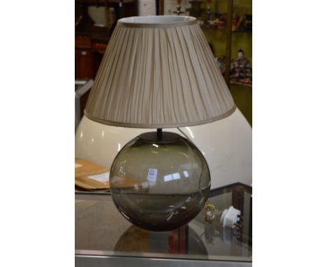 A glass table lamp.