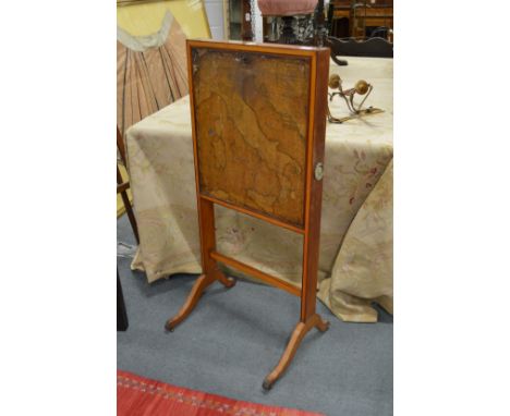 A good 19th century satinwood combination fire screen and drop flap desk.