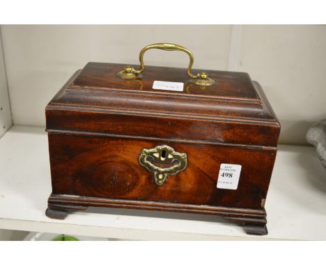 A George III mahogany tea caddy.