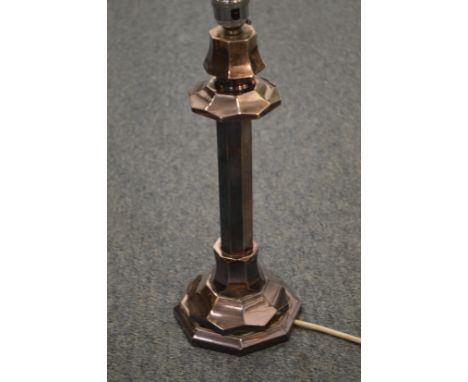 A hall marked silver lamp base.