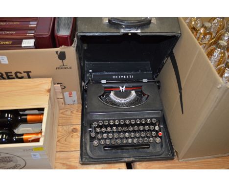 An old typewriter and petrol can.