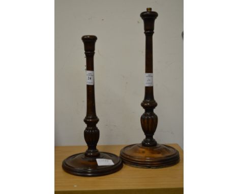 Two wooden lamp bases.