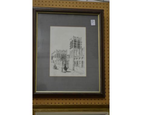 A Street Scene with Figures a limited edition print.