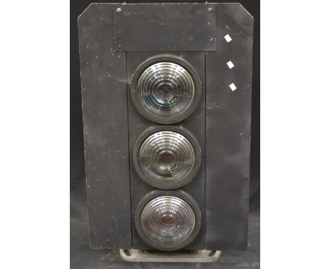 A railway traffic lamp, later converted fitting with three pin plug