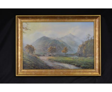Rex Preston (local artist), by and after, Dovedale, offset print on board, 45cm x 68cm